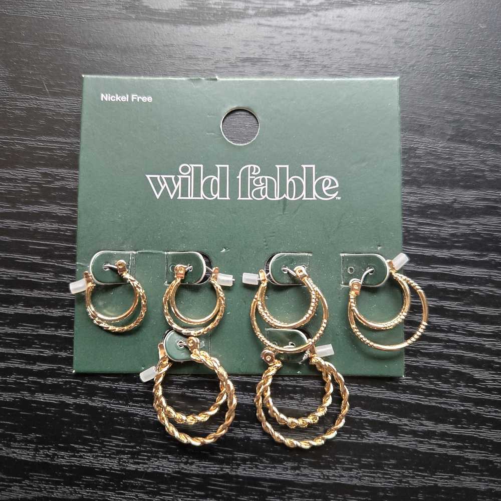 Target Wild Fable Twisted Gold Hoop Earrings